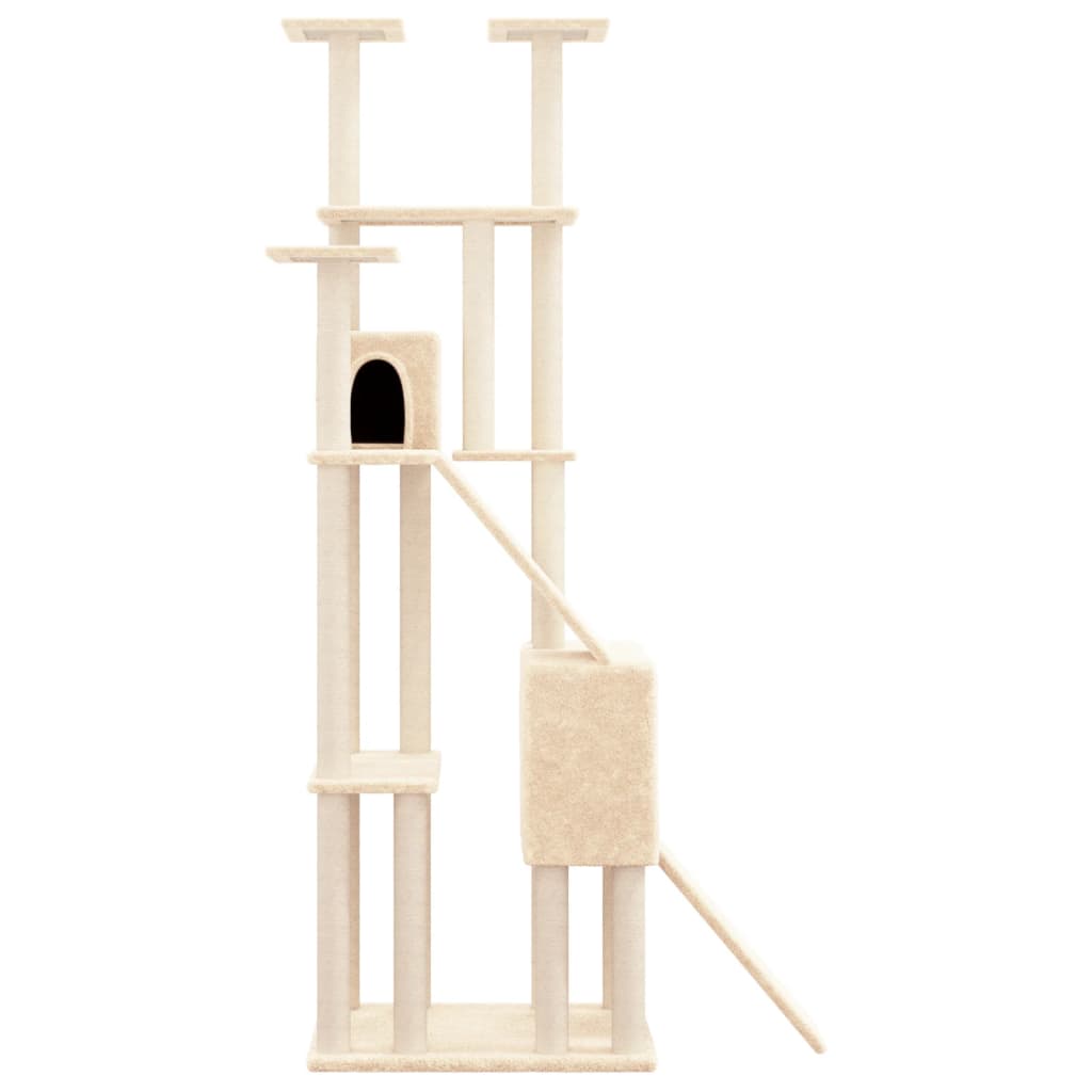 Albero per Gatti con Tiragraffi in Sisal Crema 190 cm - homemem39