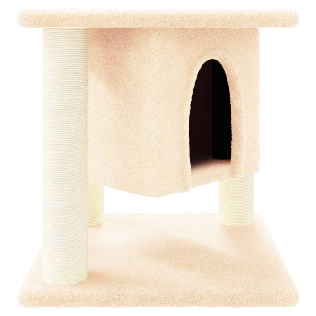 Albero per Gatti con Tiragraffi in Sisal Crema 37 cm - homemem39