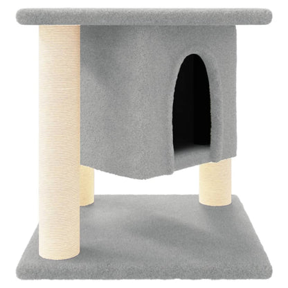 Albero per Gatti con Tiragraffi in Sisal Grigio Chiaro 37 cm - homemem39