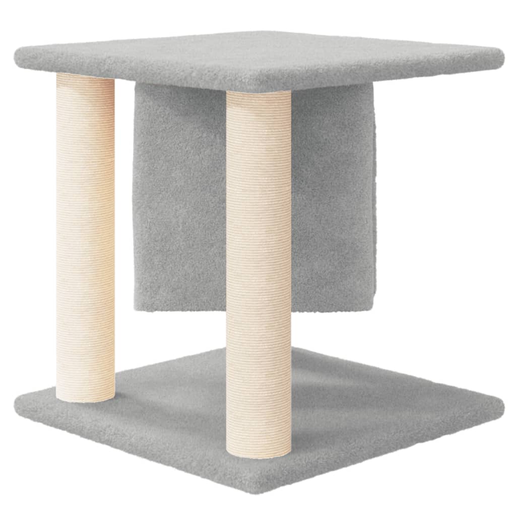 Albero per Gatti con Tiragraffi in Sisal Grigio Chiaro 37 cm - homemem39