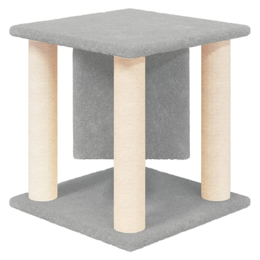 Albero per Gatti con Tiragraffi in Sisal Grigio Chiaro 37 cm - homemem39