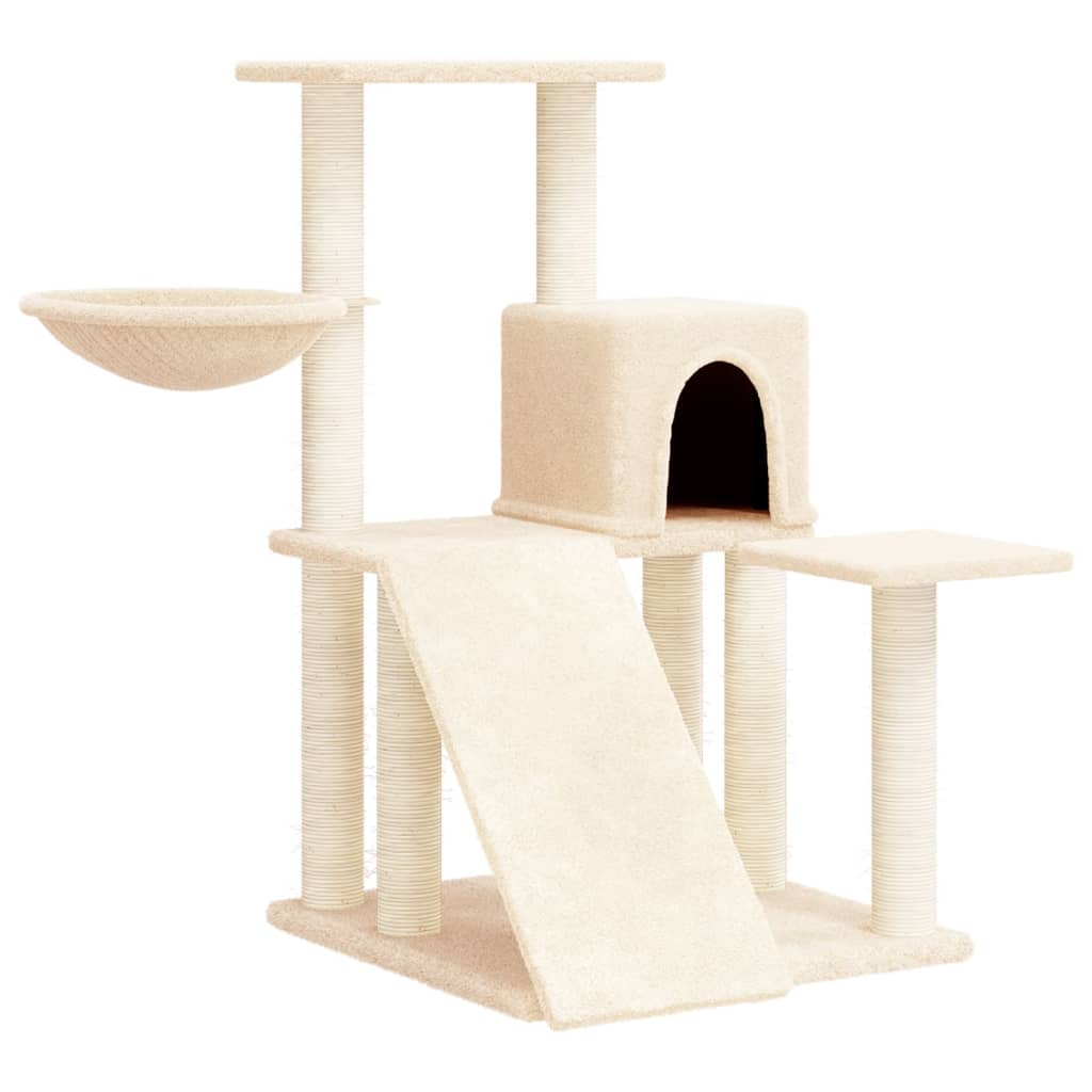 Albero per Gatti con Tiragraffi in Sisal Crema 82 cm - homemem39