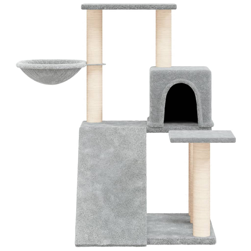 Albero per Gatti con Tiragraffi in Sisal Grigio Chiaro 82 cm - homemem39