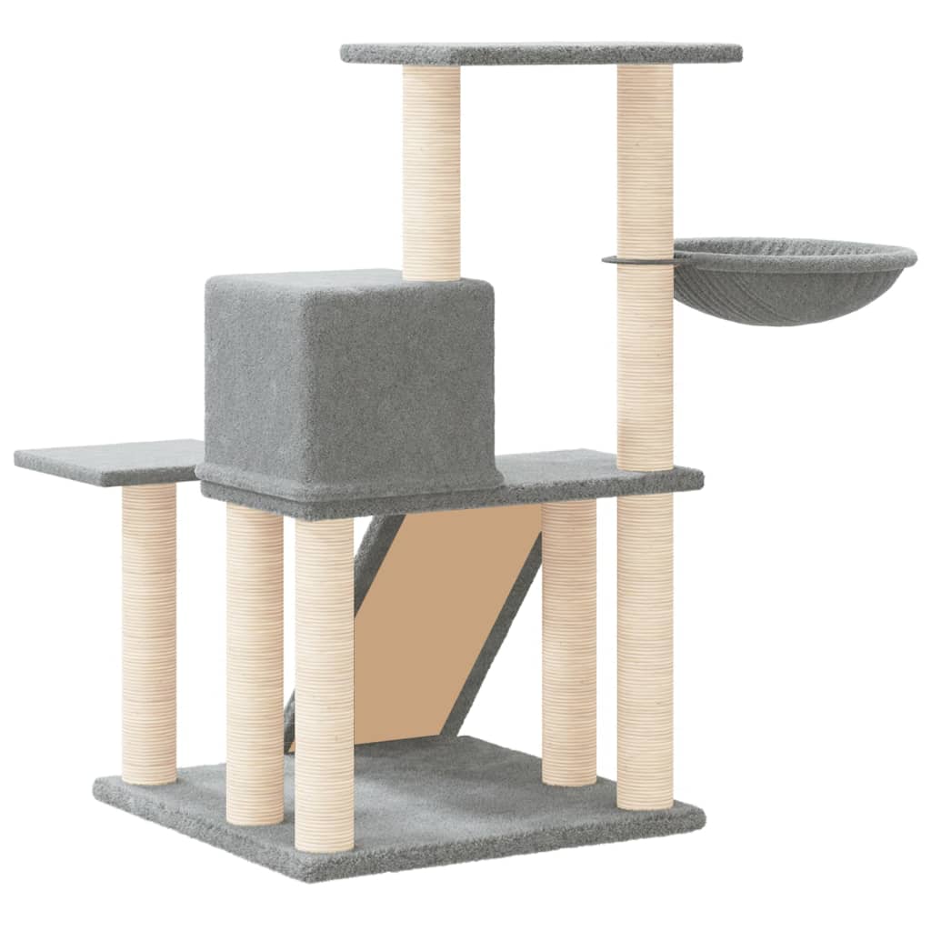 Albero per Gatti con Tiragraffi in Sisal Grigio Chiaro 82 cm - homemem39