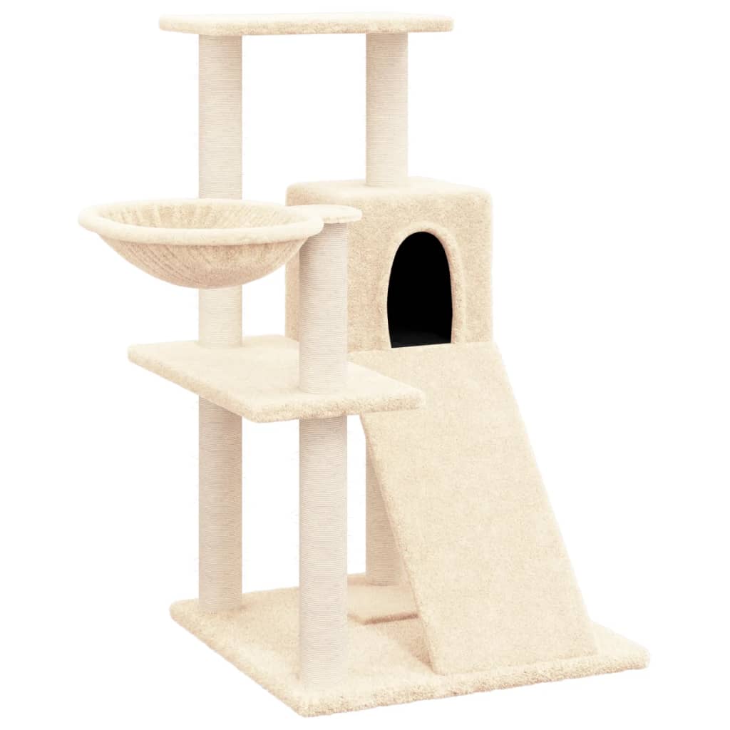 Albero per Gatti con Tiragraffi in Sisal Crema 82 cm - homemem39