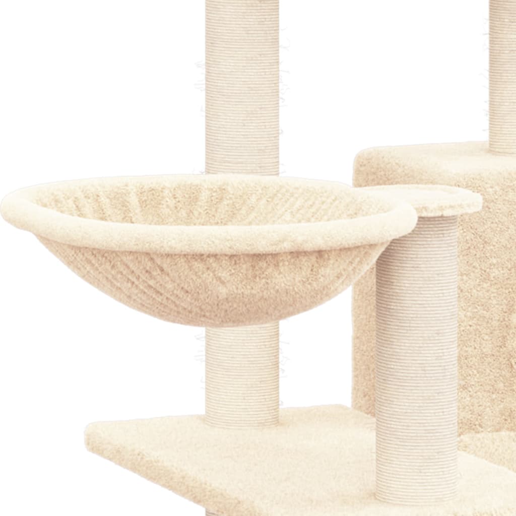 Albero per Gatti con Tiragraffi in Sisal Crema 82 cm - homemem39