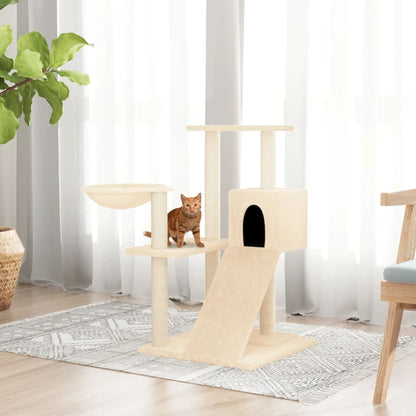 Albero per Gatti con Tiragraffi in Sisal Crema 82 cm - homemem39