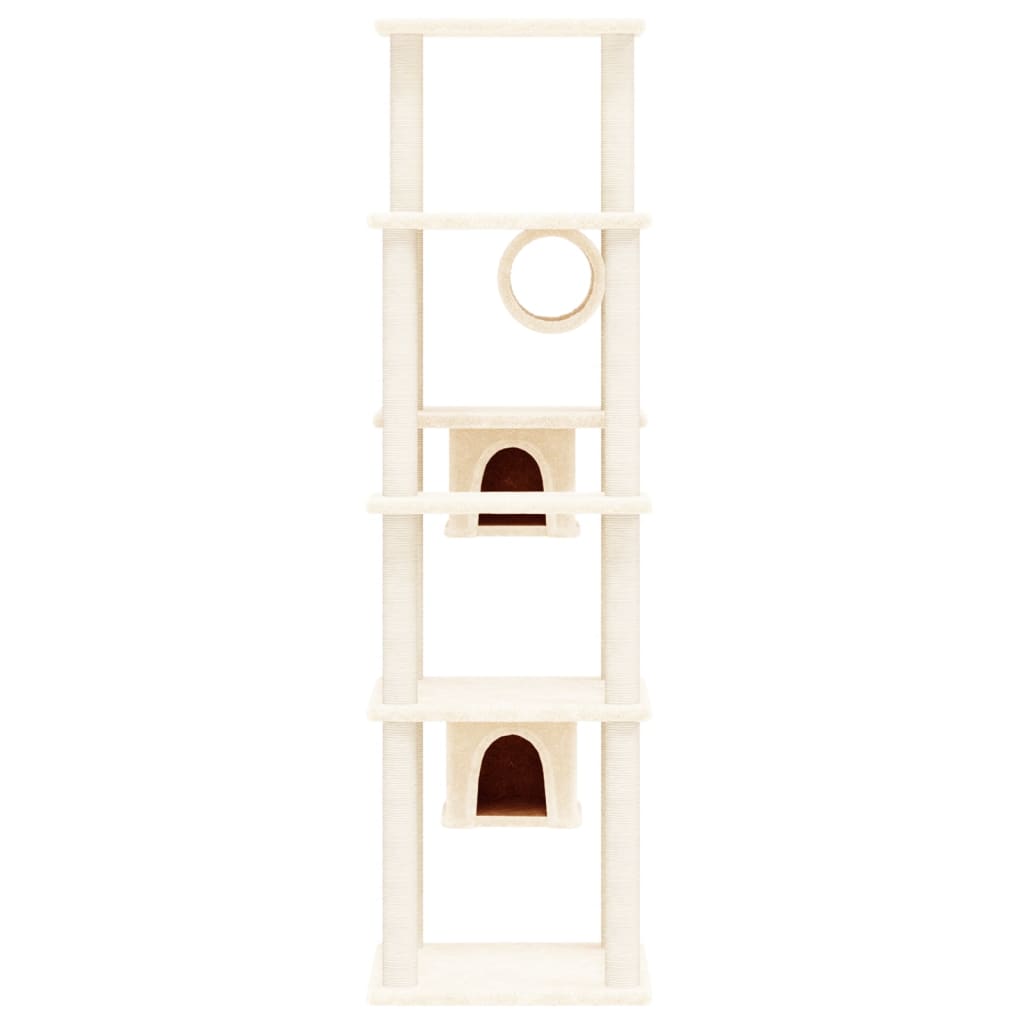 Albero per Gatti con Tiragraffi in Sisal Crema 169 cm - homemem39