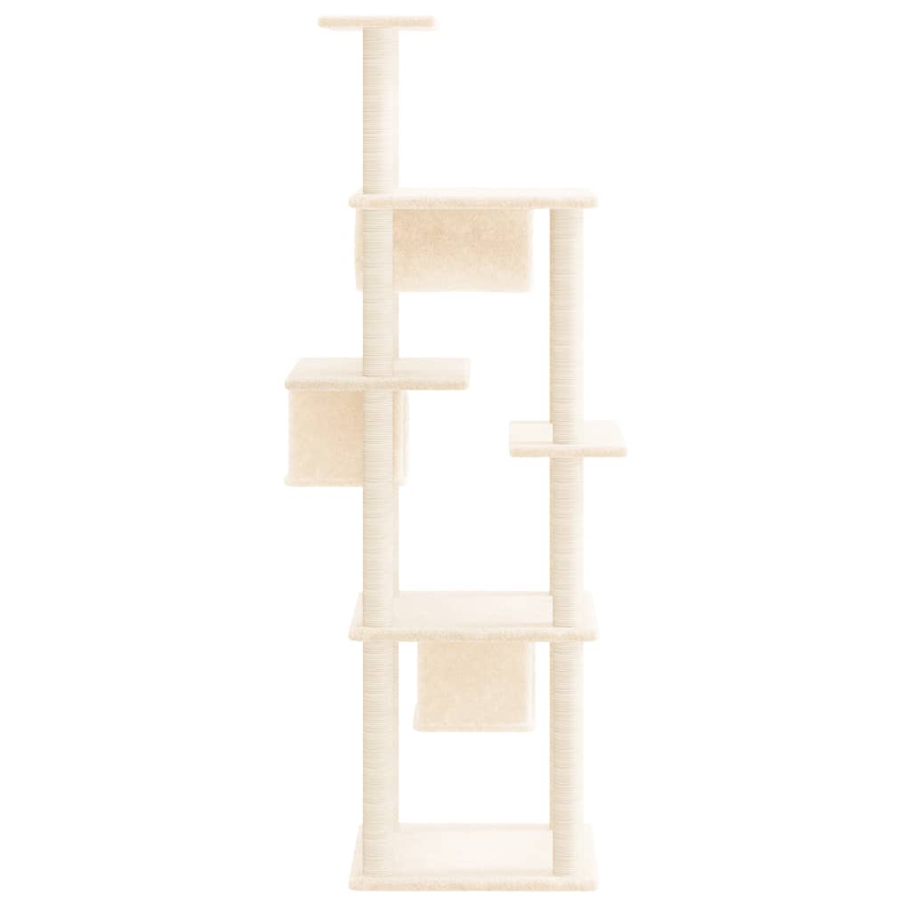 Albero per Gatti con Tiragraffi in Sisal Crema 169 cm - homemem39