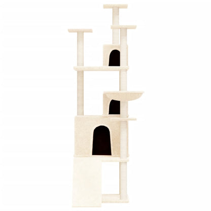 Albero per Gatti con Tiragraffi in Sisal Crema 175 cm - homemem39