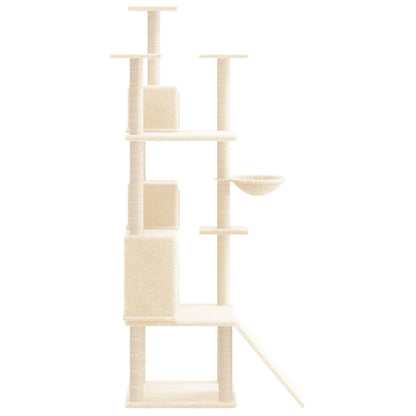 Albero per Gatti con Tiragraffi in Sisal Crema 175 cm - homemem39