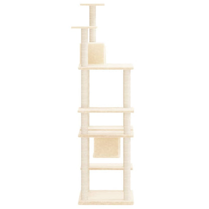 Albero per Gatti con Tiragraffi in Sisal Crema 176 cm - homemem39