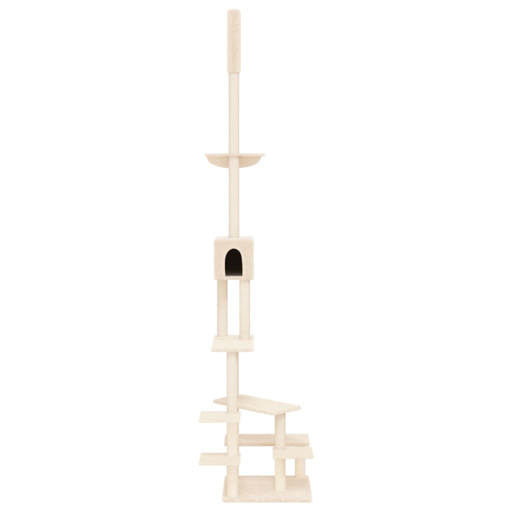 Albero per Gatti da Pavimento a Soffitto Crema 268,5-294,5 cm - homemem39