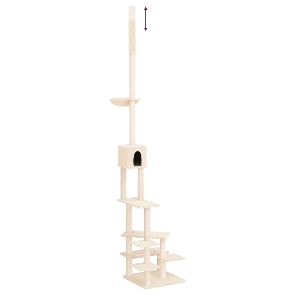 Albero per Gatti da Pavimento a Soffitto Crema 268,5-294,5 cm - homemem39