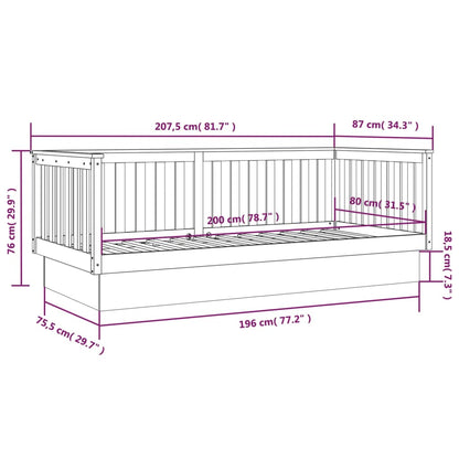 Dormeuse Miele 80x200 cm in Legno Massello di Pino - homemem39