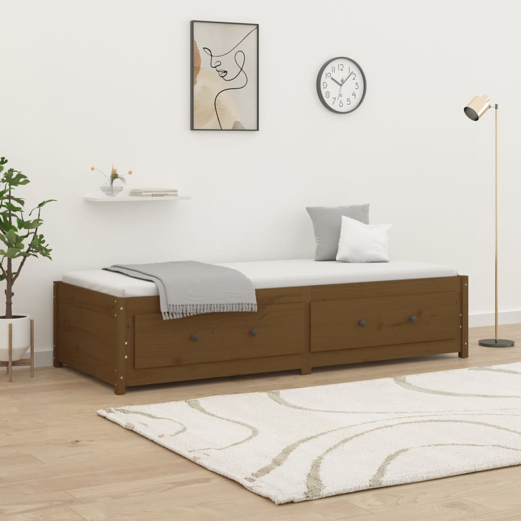 Dormeuse Miele 90x190 cm 3FT Single in Legno Massello di Pino - homemem39