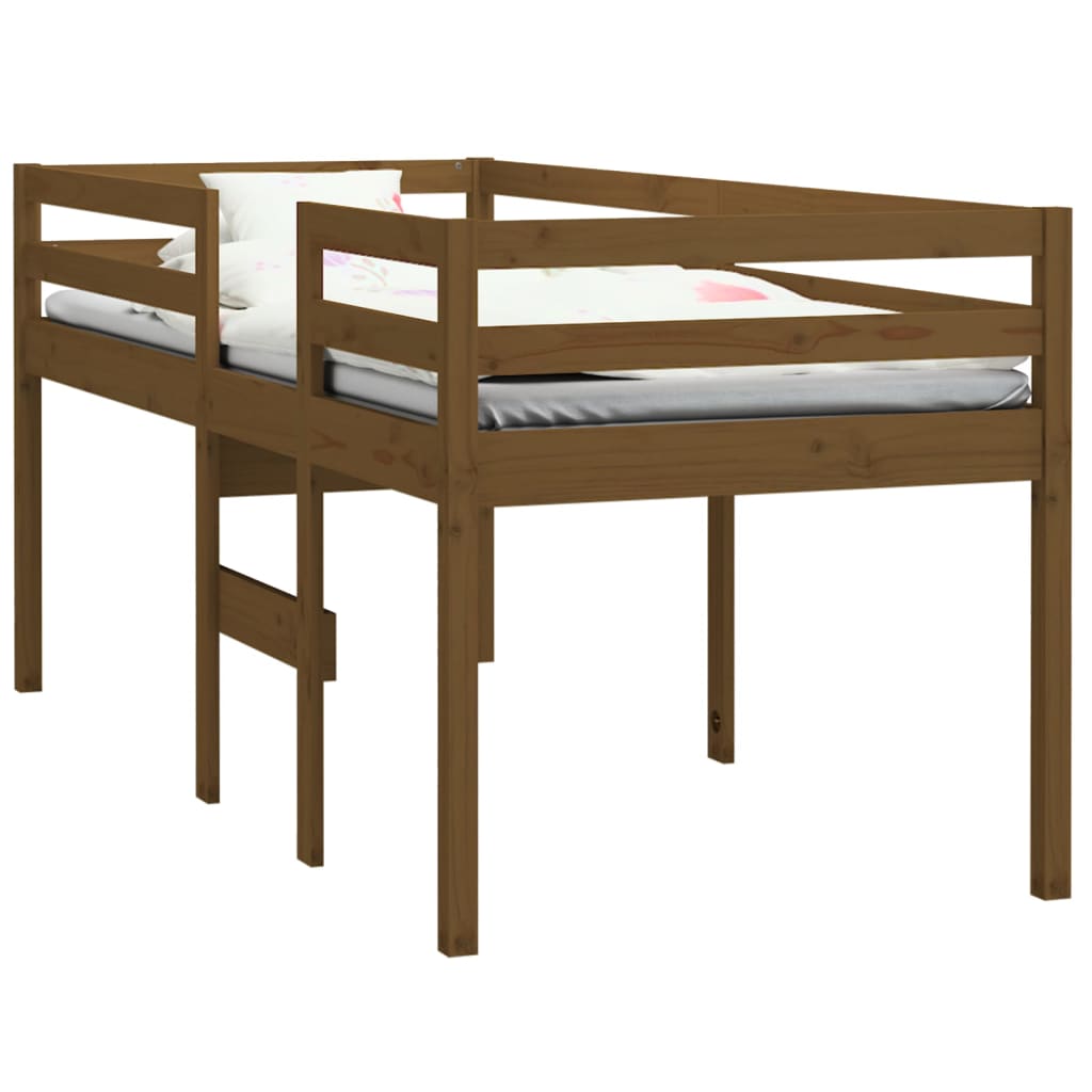 Letto a Soppalco Miele 90x200 cm in Legno Massello di Pino - homemem39