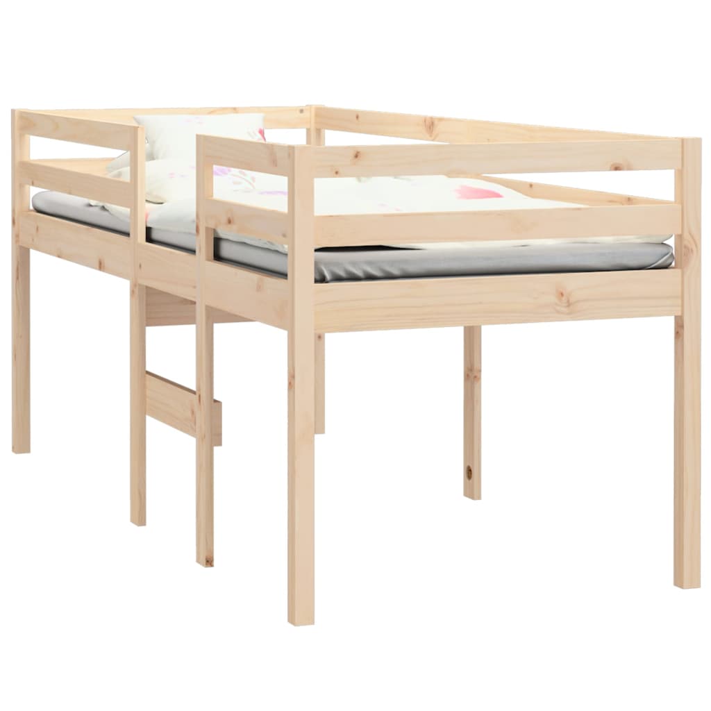 Letto a Soppalco 90x190 cm in Legno Massello di Pino - homemem39