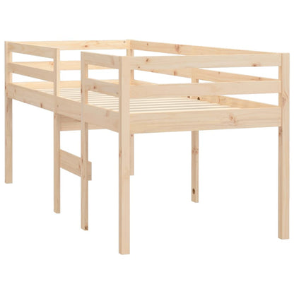 Letto a Soppalco 90x190 cm in Legno Massello di Pino - homemem39