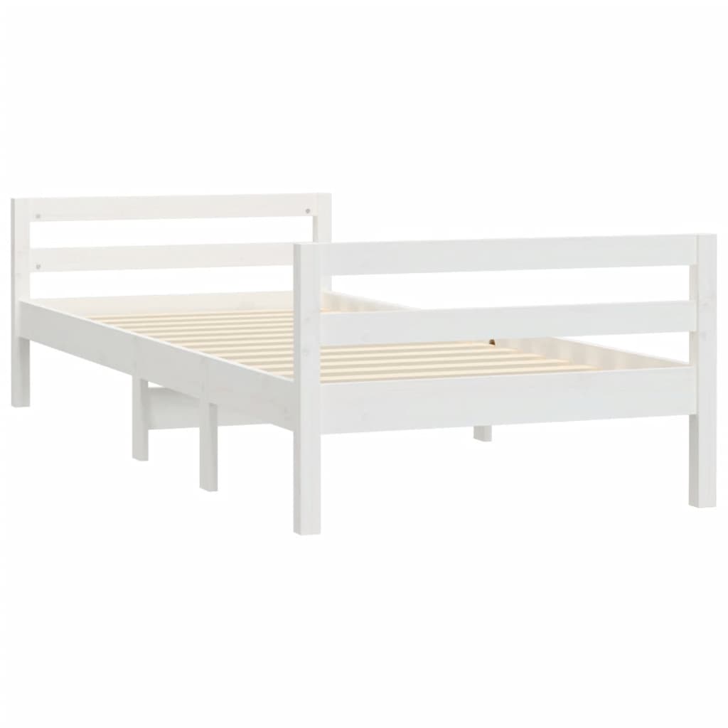 Giroletto Bianco 90x200 cm in Legno Massello di Pino - homemem39