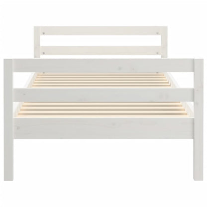 Giroletto Bianco 90x200 cm in Legno Massello di Pino - homemem39