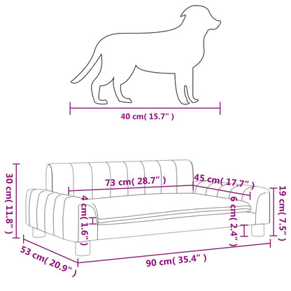 Lettino per Cani Grigio Scuro 90x53x30 cm in Tessuto - homemem39