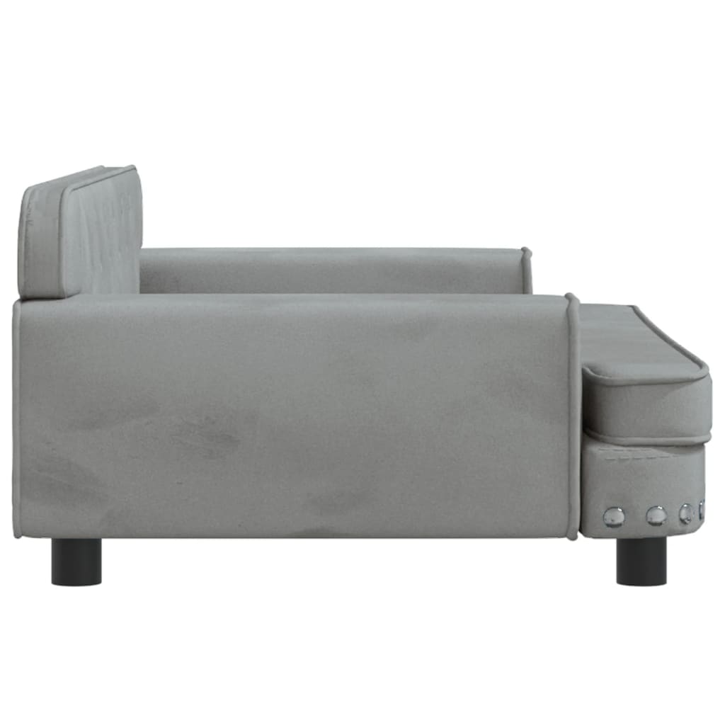 Lettino per Cani Grigio Chiaro 90x53x30 cm in Velluto - homemem39