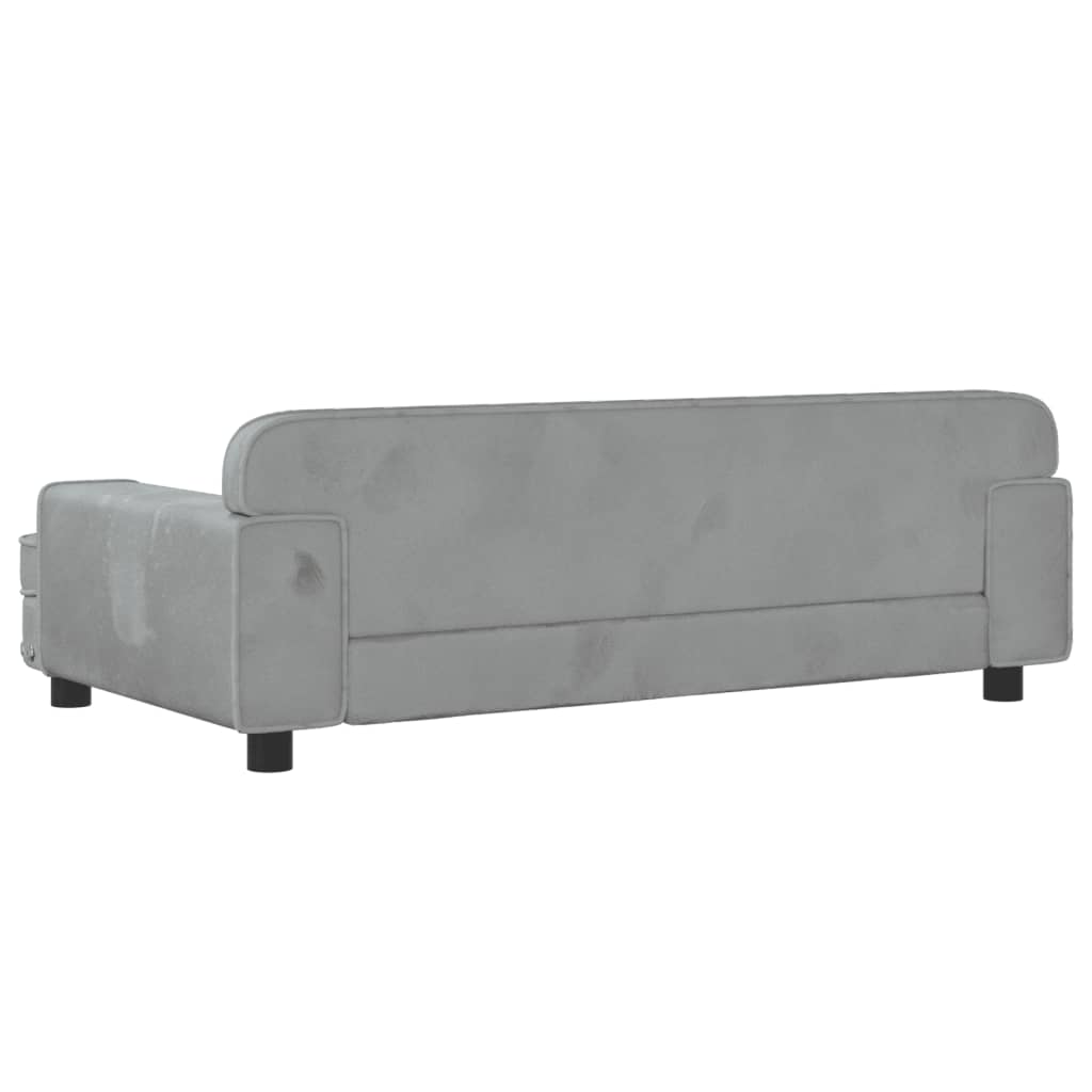 Lettino per Cani Grigio Chiaro 90x53x30 cm in Velluto - homemem39