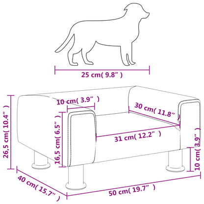 Lettino per Cani Marrone 50x40x26,5 cm in Velluto - homemem39