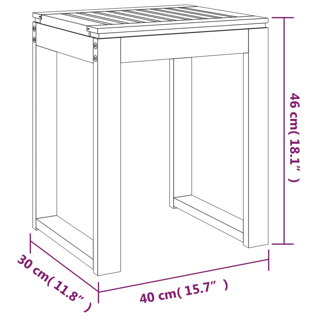 Sgabello da Bagno 40x30x46 cm in Legno Massello di Noce - homemem39