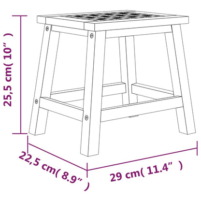 Sgabello 29x22,5x22,5 cm in Legno Massello di Noce - homemem39