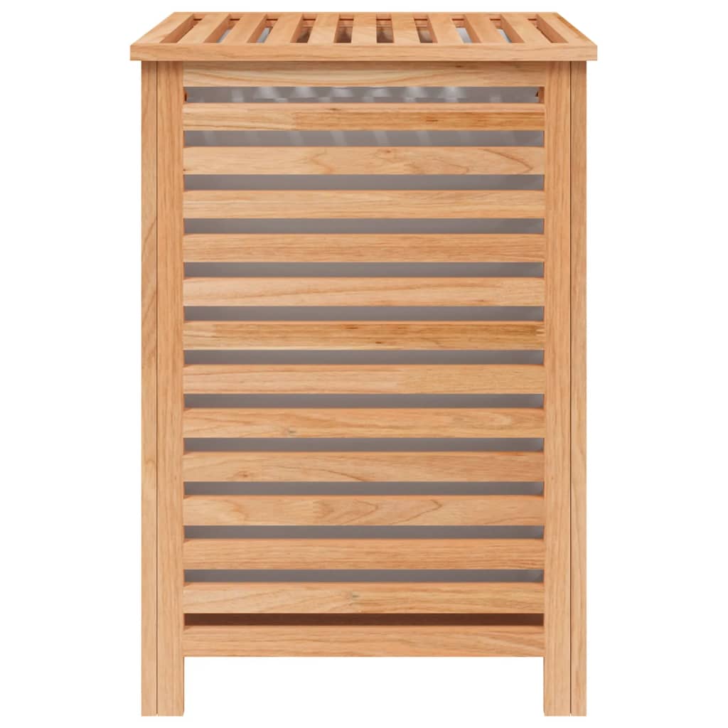 Cesto del Bucato 45x45x65 cm Legno Massello di Noce - homemem39