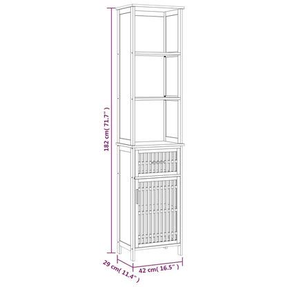 Armadietto da Bagno 42x29x182 cm in Legno Massello di Noce - homemem39