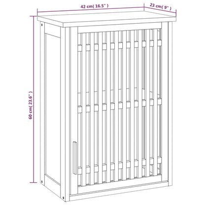 Armadietto da Bagno a Parete 42x23x60 cm Legno Massello di Noce - homemem39