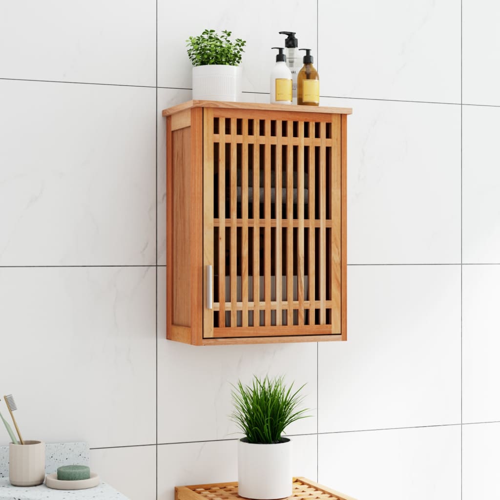 Armadietto da Bagno a Parete 42x23x60 cm Legno Massello di Noce - homemem39