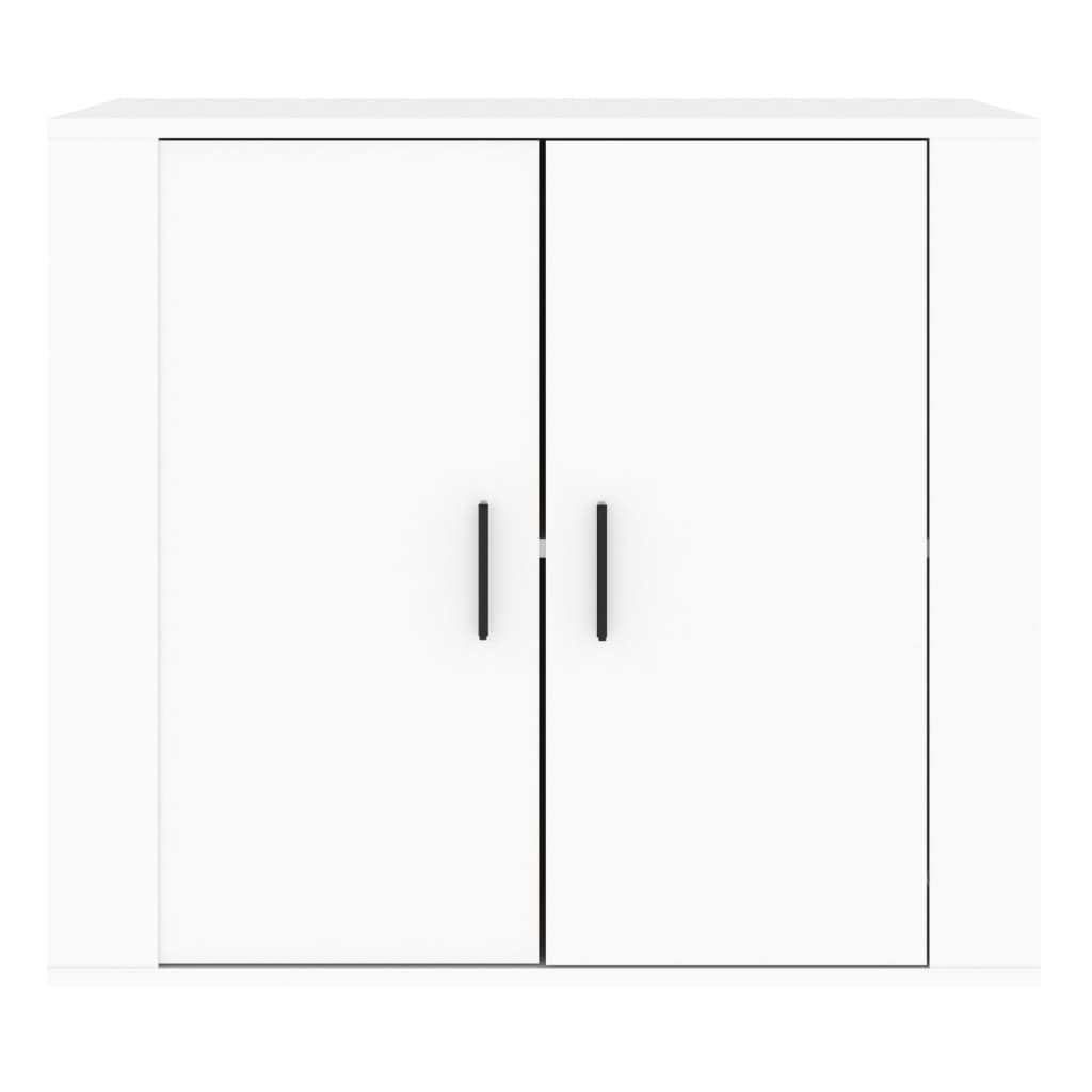 Credenza Bianco Lucido 80x33x70 cm in Legno Multistrato - homemem39