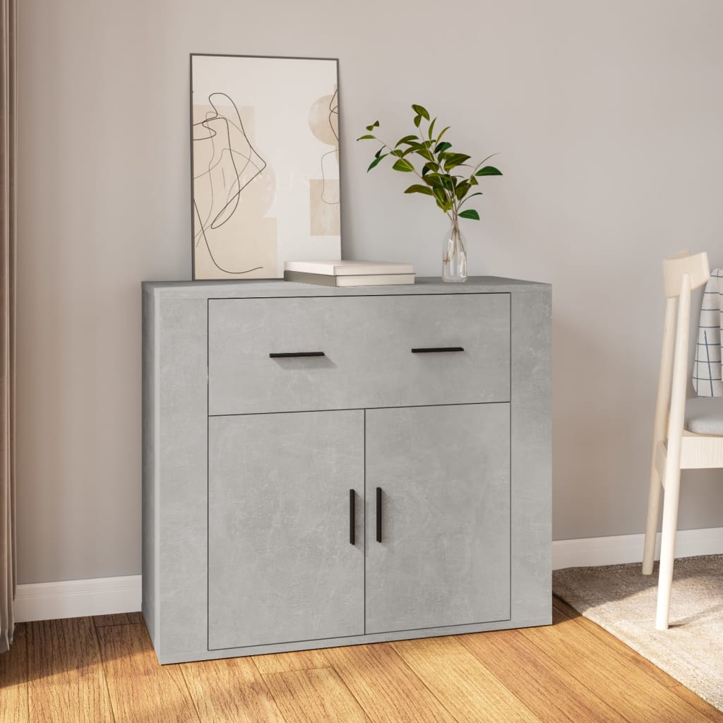 Credenza Grigio Cemento 80x33x70 cm in Legno Multistrato - homemem39