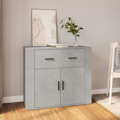 Credenza Grigio Cemento 80x33x70 cm in Legno Multistrato - homemem39