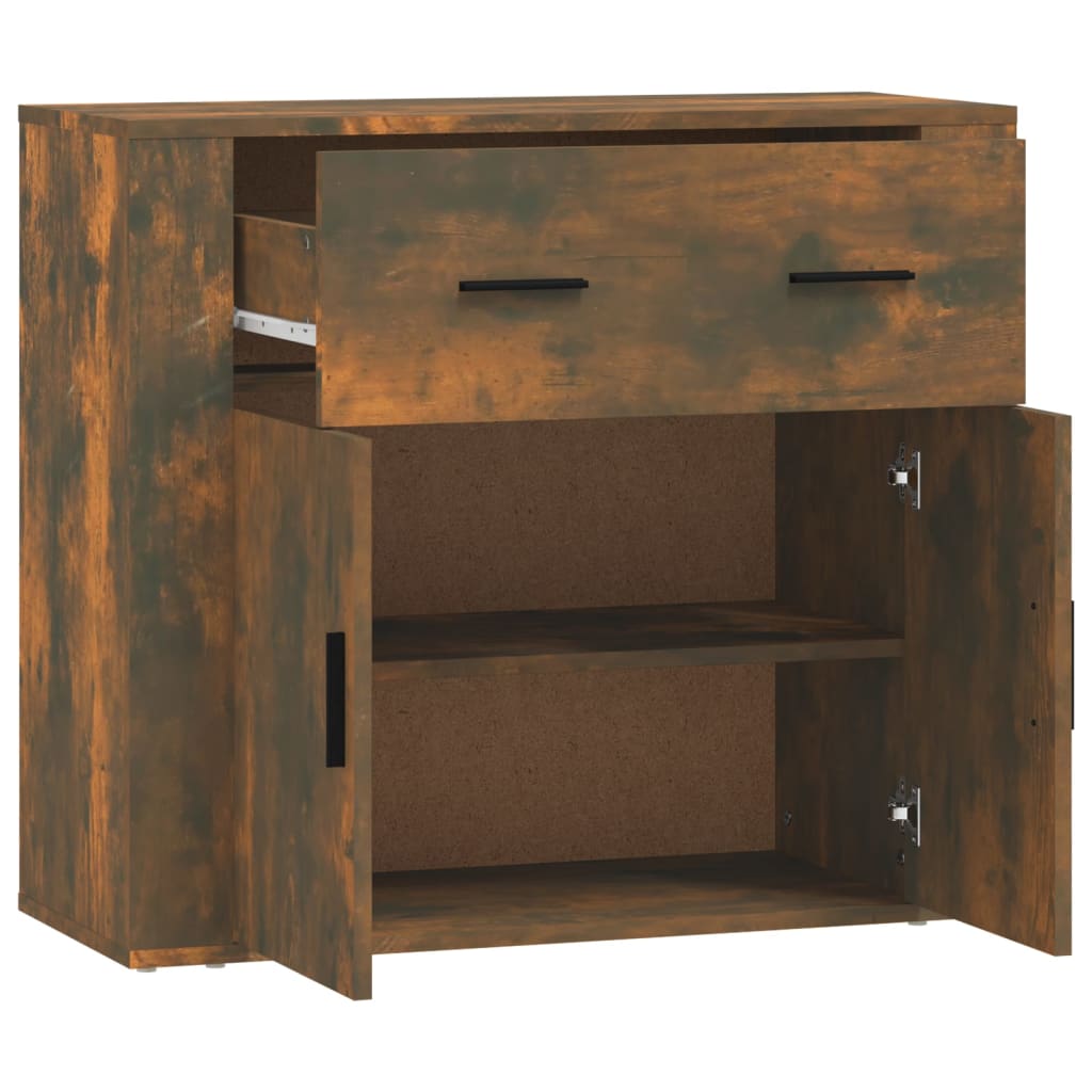 Credenza Rovere Fumo 80x33x70 cm in Legno Multistrato - homemem39