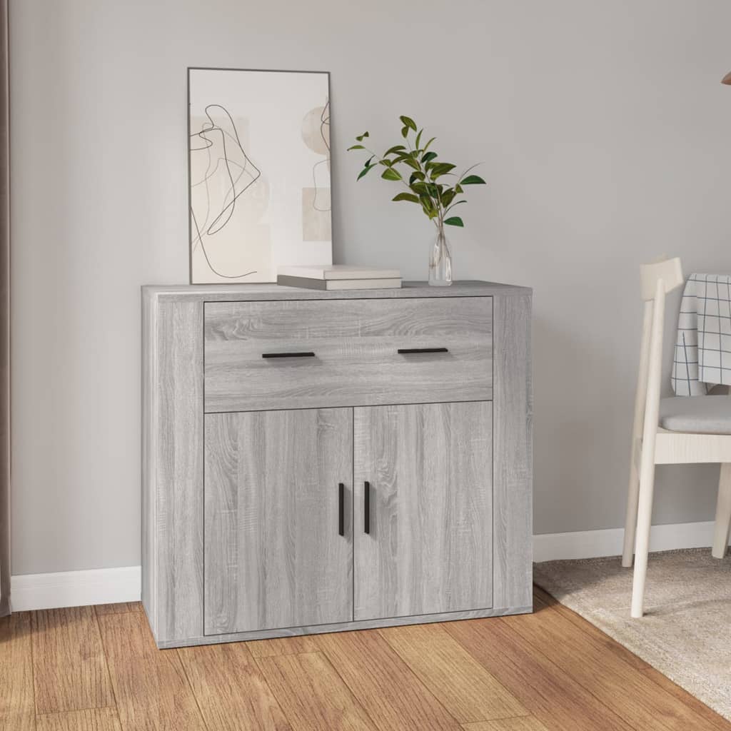 Credenza Grigio Sonoma 80x33x70 cm in Legno Multistrato - homemem39