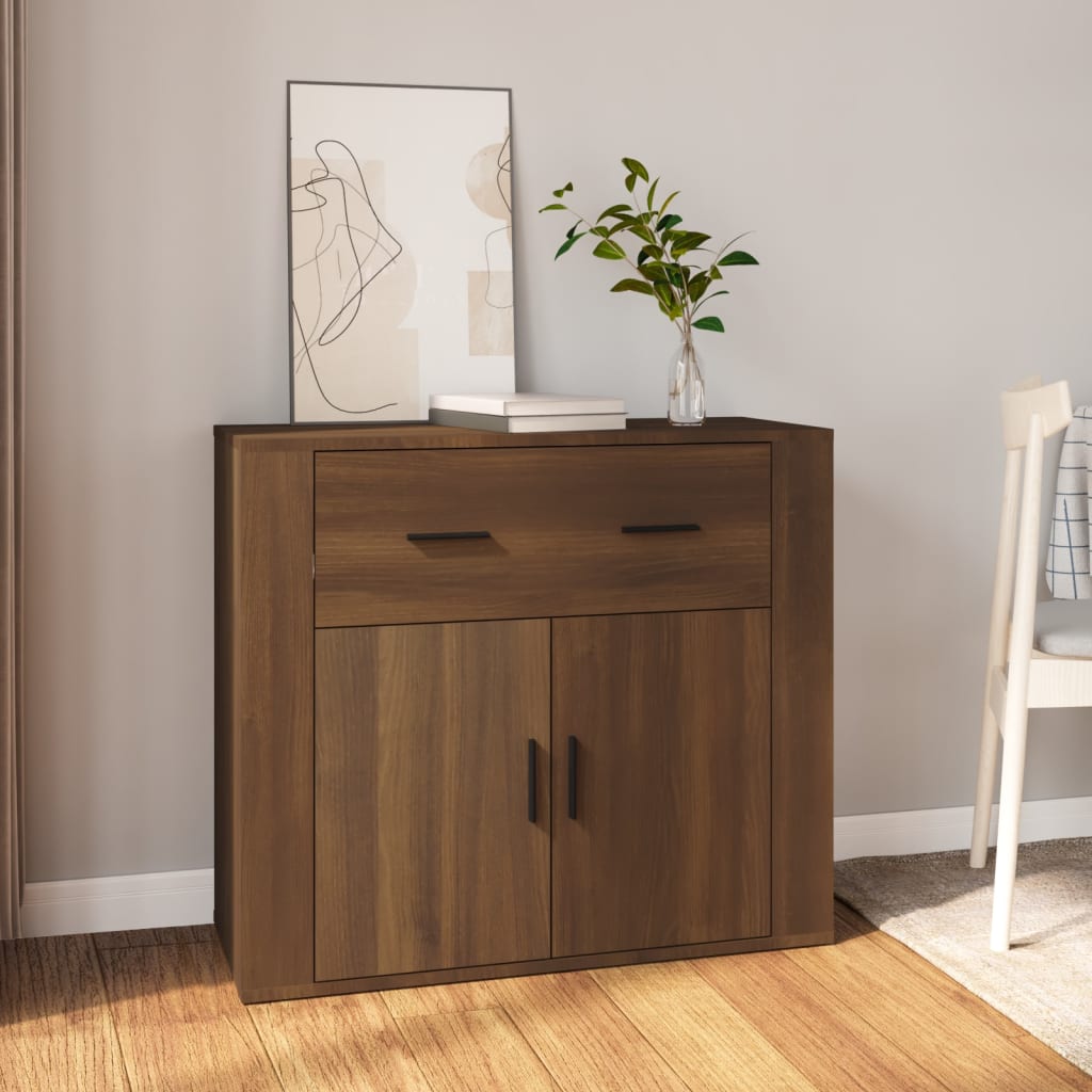 Credenza Rovere Marrone 80x33x70 cm in Legno Multistrato - homemem39