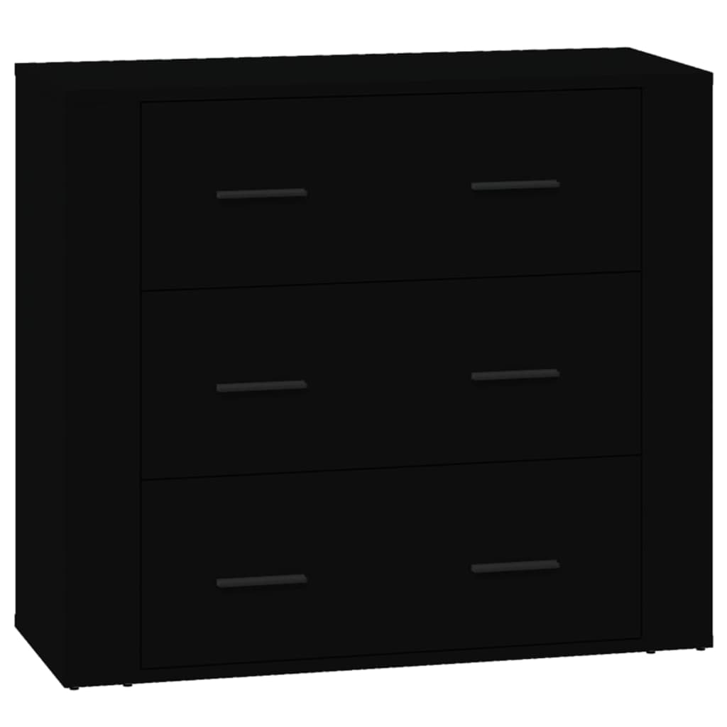 Credenza Nera 80x33x70 cm in Legno Multistrato - homemem39