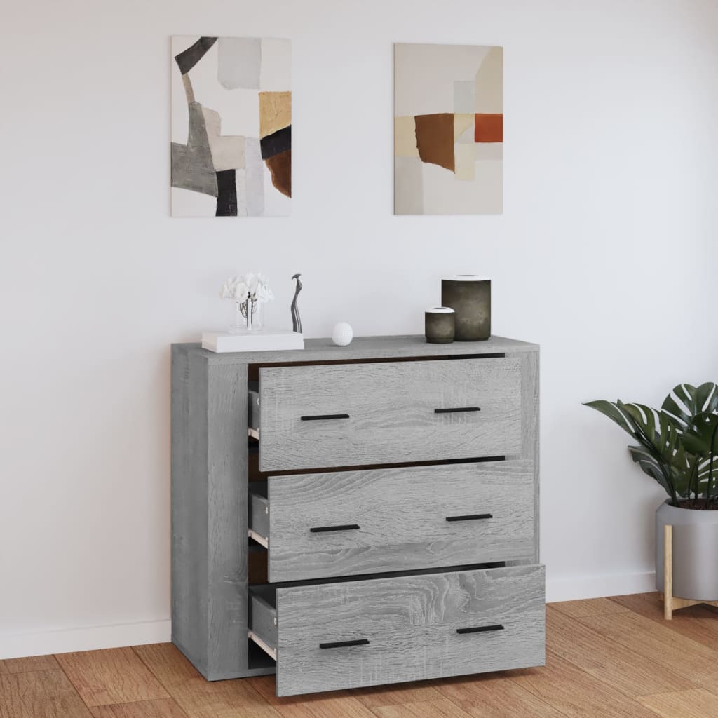 Credenza Grigio Sonoma 80x33x70 cm in Legno Multistrato - homemem39