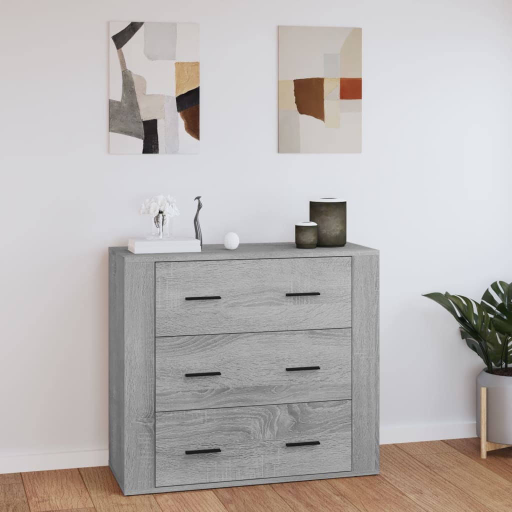 Credenza Grigio Sonoma 80x33x70 cm in Legno Multistrato - homemem39