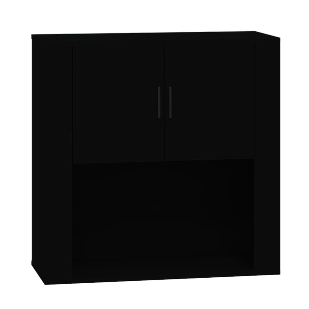 Mobile a Parete Nero 80x33x80 cm in Legno Multistrato - homemem39