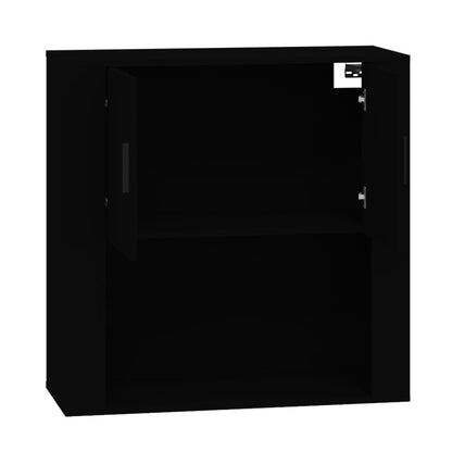 Mobile a Parete Nero 80x33x80 cm in Legno Multistrato - homemem39