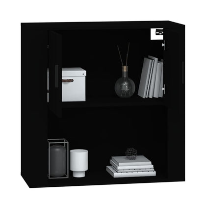 Mobile a Parete Nero 80x33x80 cm in Legno Multistrato - homemem39