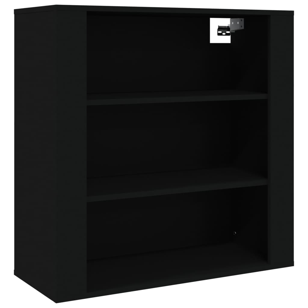 Mobile a Parete Nero 80x33x80 cm in Legno Multistrato - homemem39