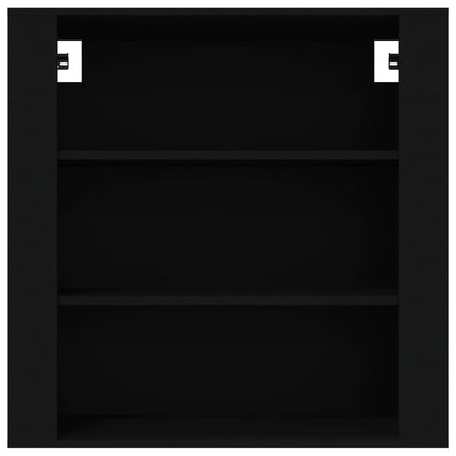 Mobile a Parete Nero 80x33x80 cm in Legno Multistrato - homemem39