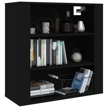 Mobile a Parete Nero 80x33x80 cm in Legno Multistrato - homemem39